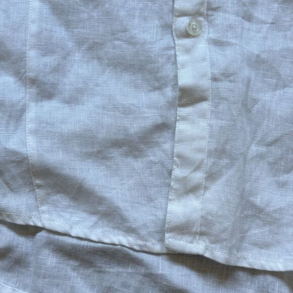 Vintage Structure Shirt Men XXL White Linen 90s Retro Travel Resort Breathable - Picture 7 of 11